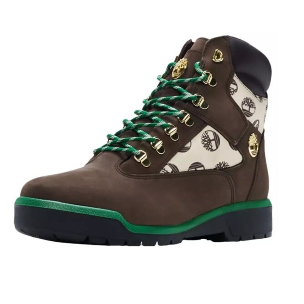TIMBERLAND Waterproof Field Boots Kid's Size 4.5Y Monogram Beef and Broccoli NEW